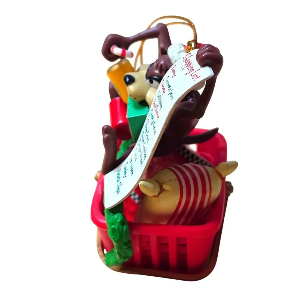 1997 Vintage Looney Tunes Taz Popcorn Basket Christmas Ornaments Matrix Lot